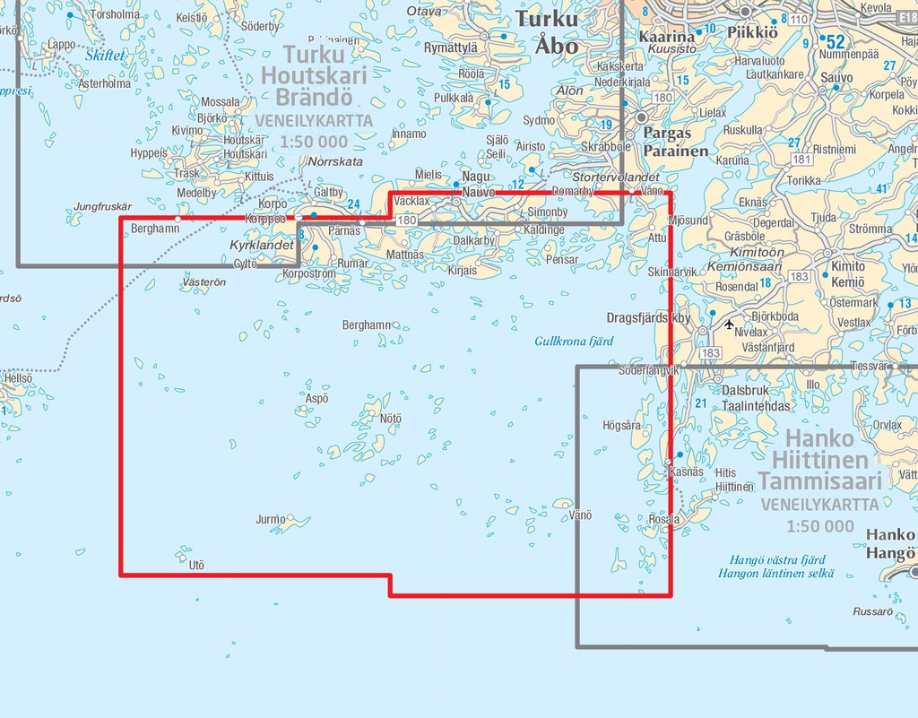 Nötö Kasnäs Utö, veneilykartta 1:50000