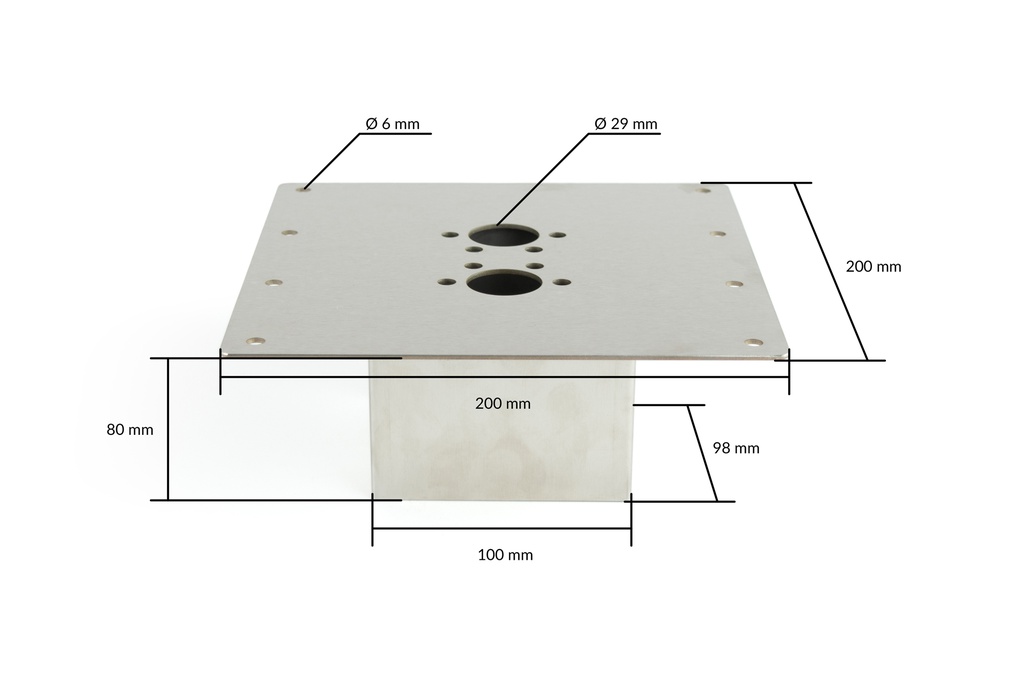 Asennusjalka Autoterm , lattia-asennus BH 200x200mm