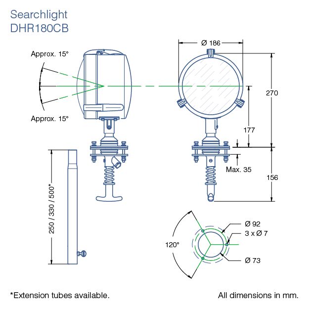 DHR LED hakuvalo 180mm 10-32VCD 20W