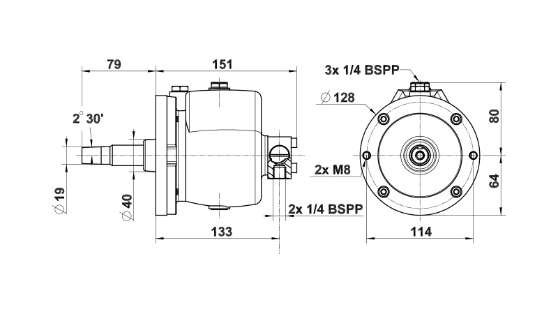 L&S Hydrauliohjauspumppu 40 CT takaiskuventtiilillä  