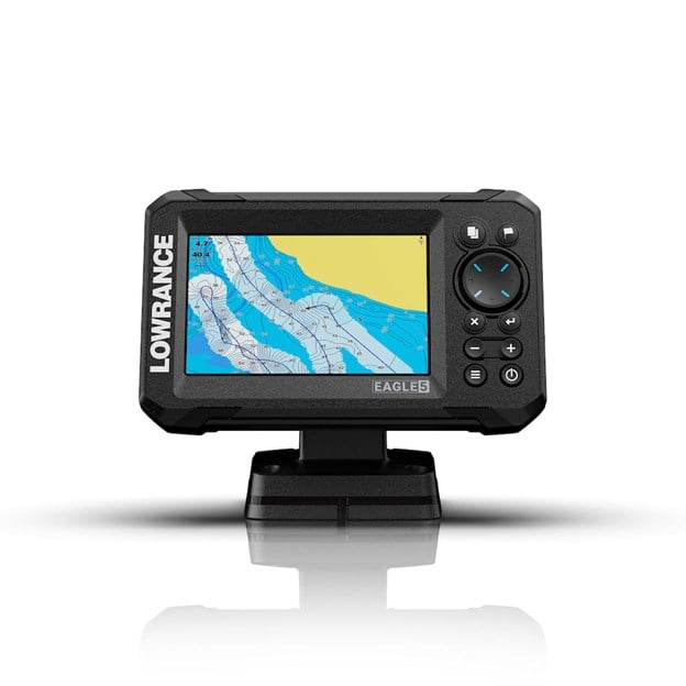 Lowrance Eagle 5" kaikuplotteri, IPS näyttö, MED/HI CHIRP/83/200/DSI, Splitshot HD anturi