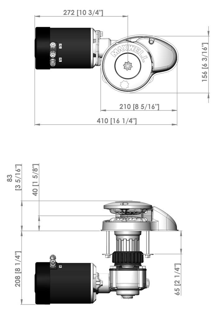 VETUS RC8 Ankkurivinssi RC8-8 65TDC 12V