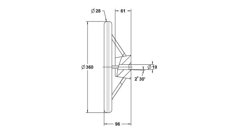 L&S Covered s/steel wheel -  Ø 360 - 19