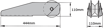 MAXSET ankkurirulla kiinteä #3: 13mm:n (1/2") ketjulle