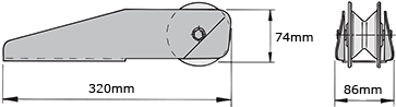 MAXSET ankkurirulla kiinteä #2: 8mm:n (5/16") ketjulle