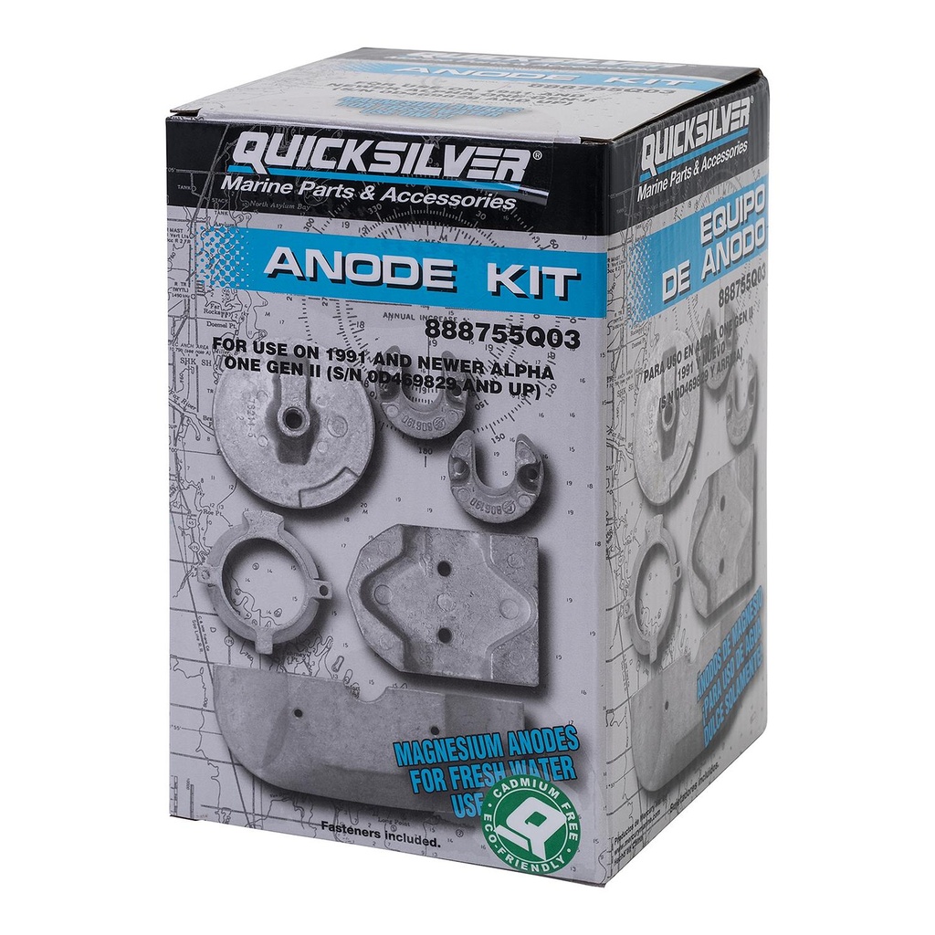 Quicksilver 888755Q03 Anode kit magnesium for Mercruiser Alpha One Gen II/1991 & newer