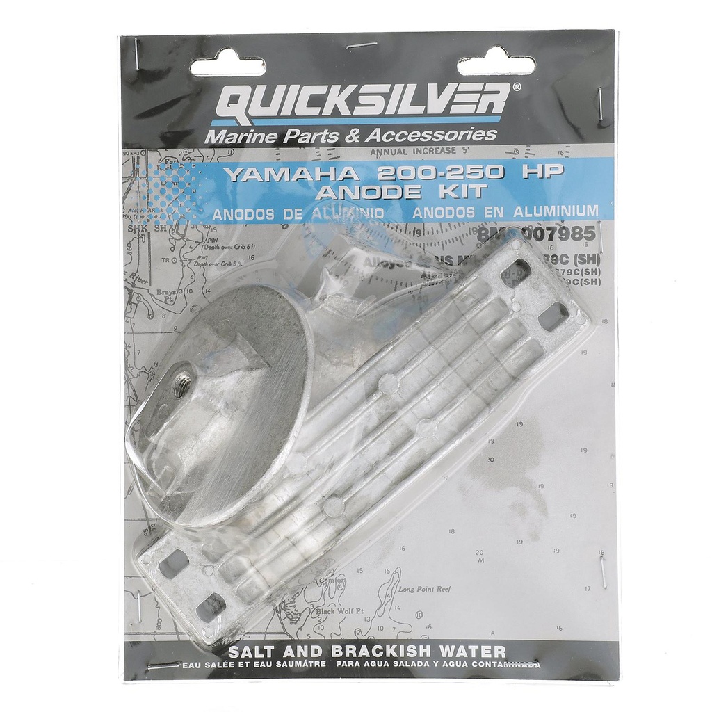 Quicksilver 8M6007985 alumiini anodi kitti,  Yamaha 200-250hp