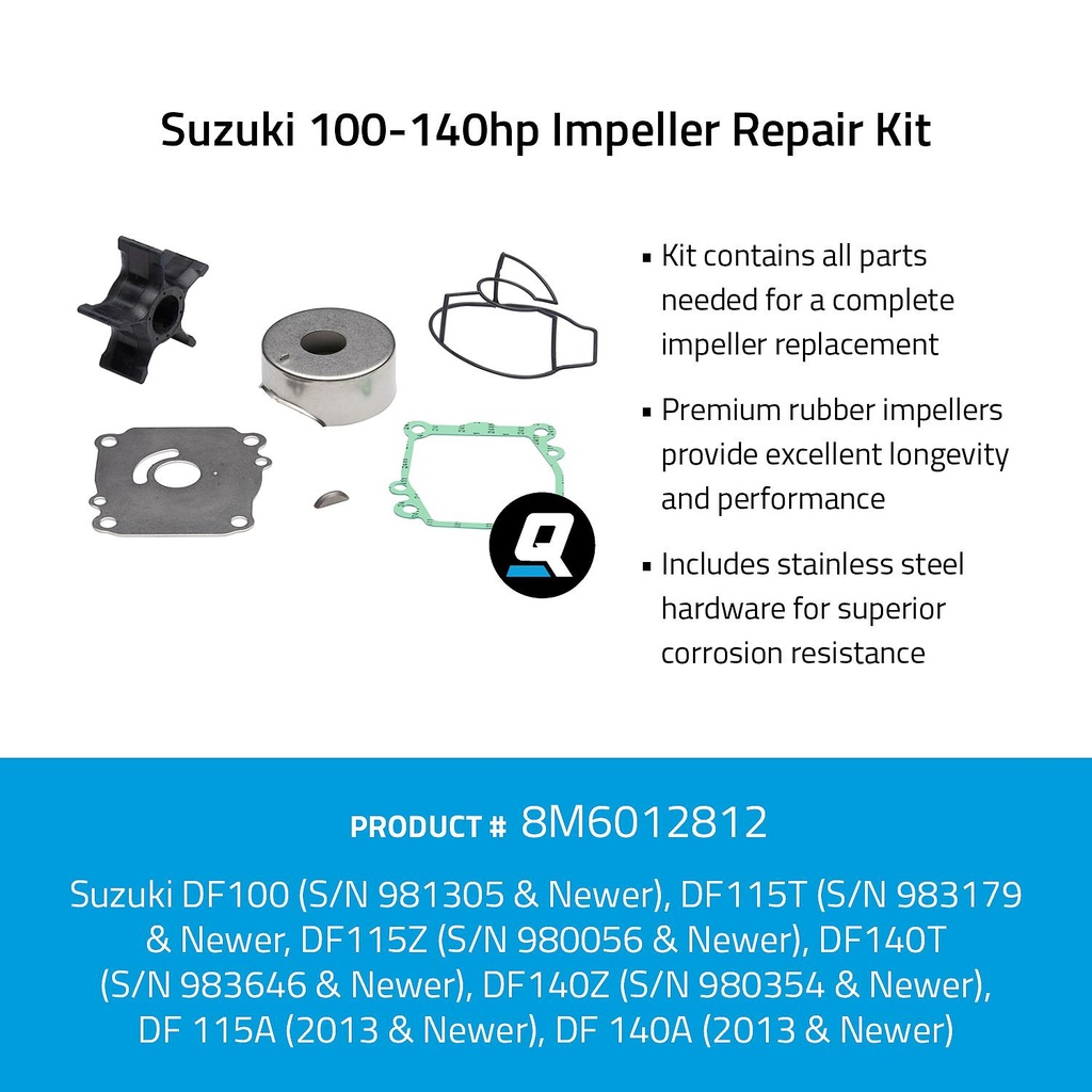 Quicksilver 8M6012812 Impeller huoltosarja,  Suzuki 100-140hp