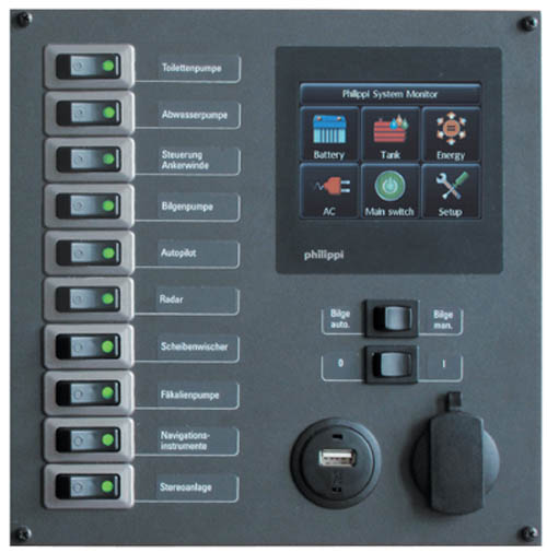Philippi sähkötaulu STV250 PSM2 system monitorilla