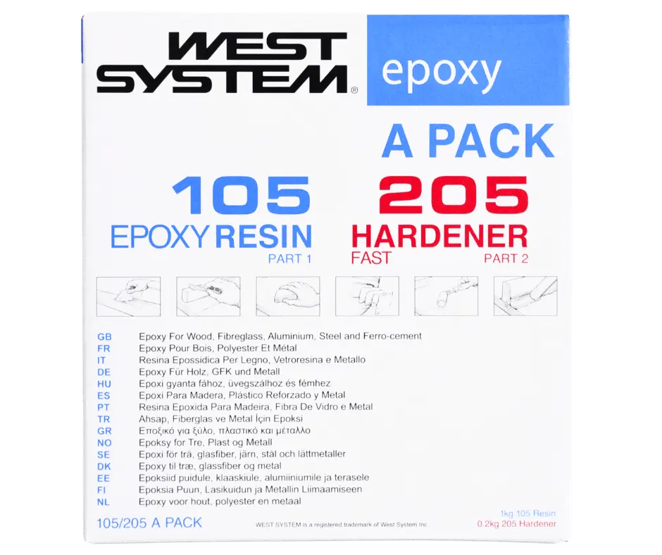 West System A105/205 nopea epoksipakkaus 1,2Kg