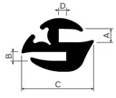 [OT4271] Painelista / ikkunatiiviste 4271 lasiura=5mm , seinämä =8mm