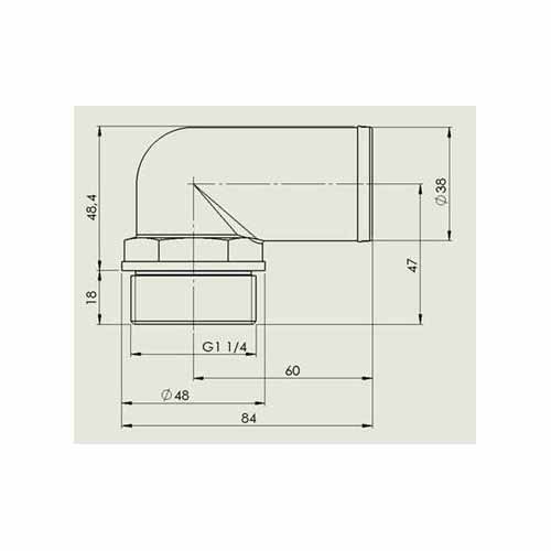 VETUS ILTCON90 90° kulmaliitin