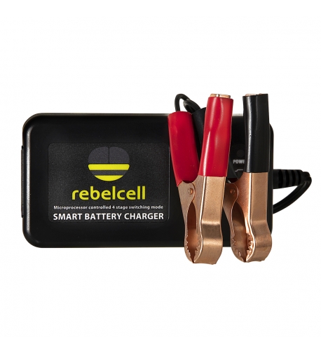 Rebelcell laturi 12.6V4A. Sopii Rebelcell 12V7ah ja 12V18ah akulle