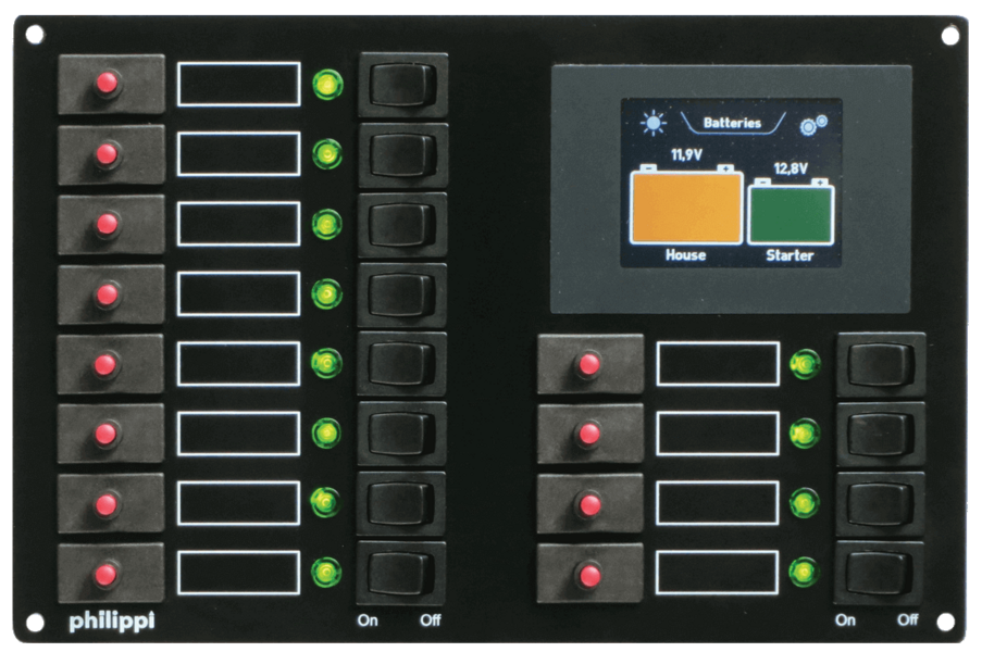 Philippi sähkötaulu STV314 BLS-Set  12:lla kytkimellä ja värinäytöllä, sekä akkumonitori