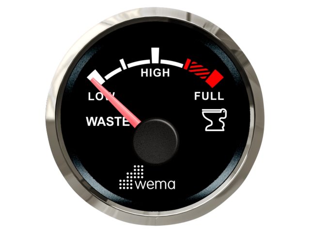 WEMA septitankkimittari  NMEA2000 Silverlinemusta 52mm