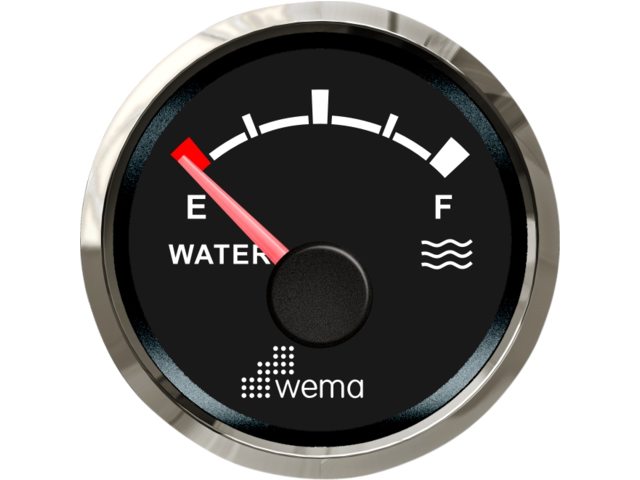 WEMA Vesitankkimittari NMEA2000 Silverline musta 52mm