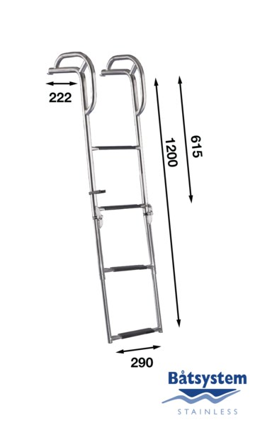 Båtsystem BU80P-4 keulatikas kädensijalla 1200 MM