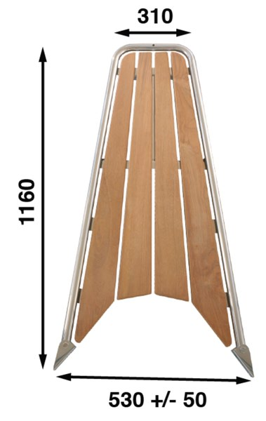 Båtsystem BU80P keulatikas kädensijalla 900 MM