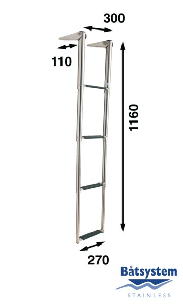 Båtsystem BT115 teleskooppiaskelma 4-askelmaa