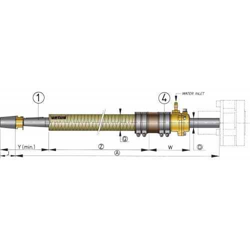 Lisähinta Vetus 40mm lasikuituvannasputkelle  per 500 mm (yli 1000 mm)