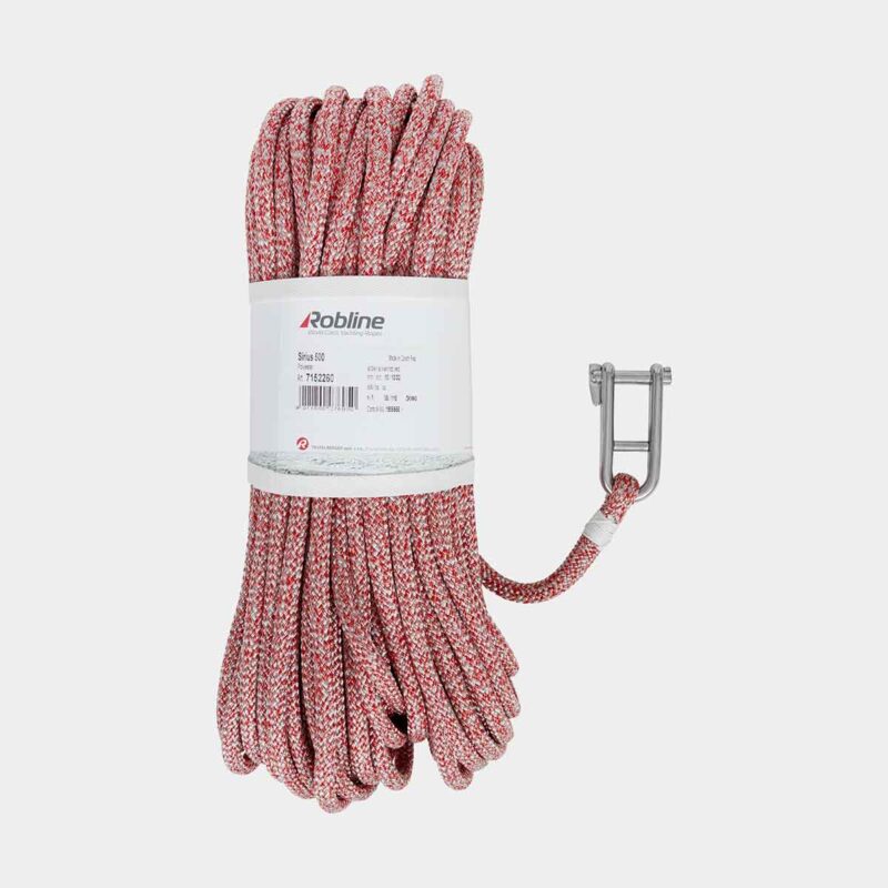 Falliköysi Robline 3S SIRIUS 500 10mm/35m sakkelilla punainen /hopea