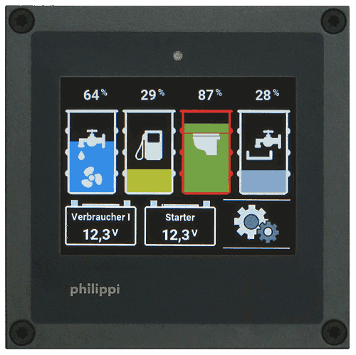 Philippi VTM2 Akku ja tankkimonitori 3,5 tuuman väritäytöllä