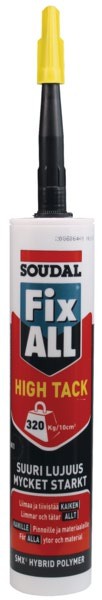 Soudal Fix All high Tack 290ml liimamassa musta