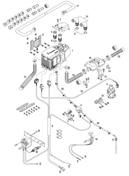 Yleisasennussarja Eberspächer Hydronic S3 12V LIN