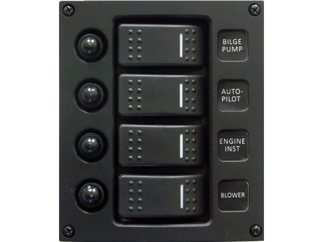 Talamex Curved kytkinpaneeli 4 kytkimellä. Vedenkestävä