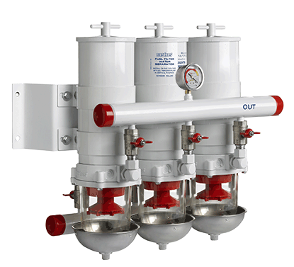 VETUS polttoaineen  keskipakosuodatin, 3 linjassa, 30 micronia, maks. 24 l./min.