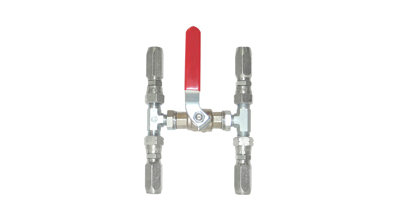 L&S By-pass venttiili taipuisalle hydrauliputkelle, nylon Ø 10 mm