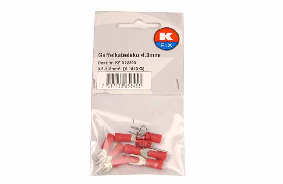 K-Fix Abiko, Haarukkaliitin M4 (4.3mm) pun., 10kpl/pakk. (A 1543 G)