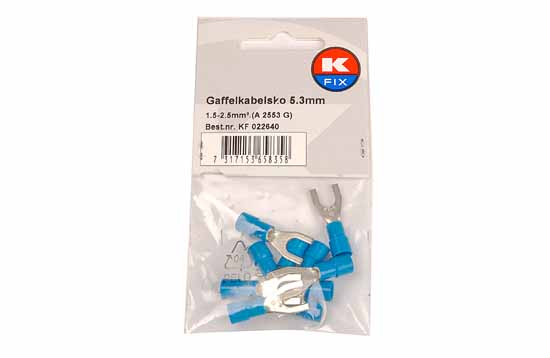 K-Fix Abiko Haarukkaliitin M5 (5.3mm) sin., 10kpl/pakk. (A 2553 G)