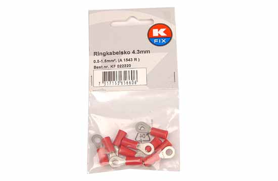 K-Fix Abiko Rengasliitin M4 (4.3mm) pun., 10kpl/pakk. (A 1543 R)