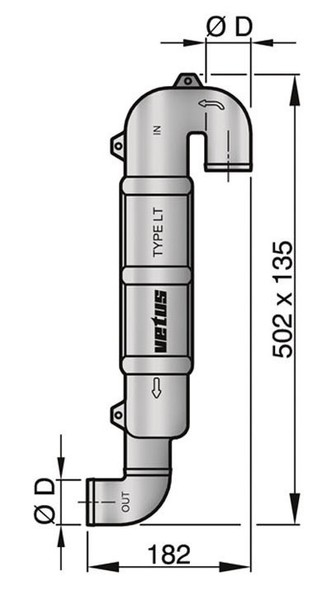 VETUS joutsenkaula LT40 Ø 40 mm