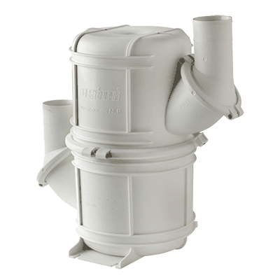 VETUS vesilukko HD valkoinen NLP60 Ø 60 mm (2 3/8), pyörivä liitäntä sisään/ulos