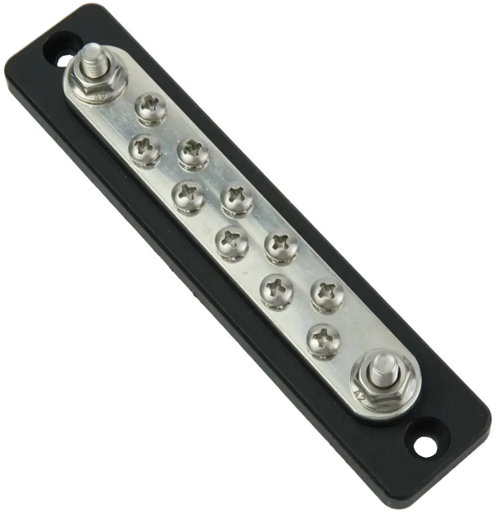 EGIS 6150-210 Kytkentäkisko 150A 2x1/4 pultti 10x #8 ruuvi