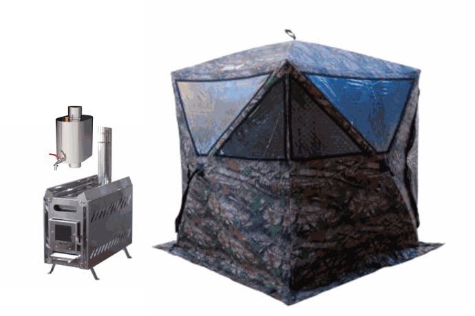 inord CAMO Q10 -saunateltta "Explorer"-kiukaallaja piippuvesisäiliöllä