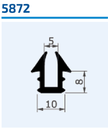 [OT5872] Iikkunatiiviste alumiiniprofiiliin  5872 lasiura=5mm , ulkomitta =10mm, uran syvyys 8mm