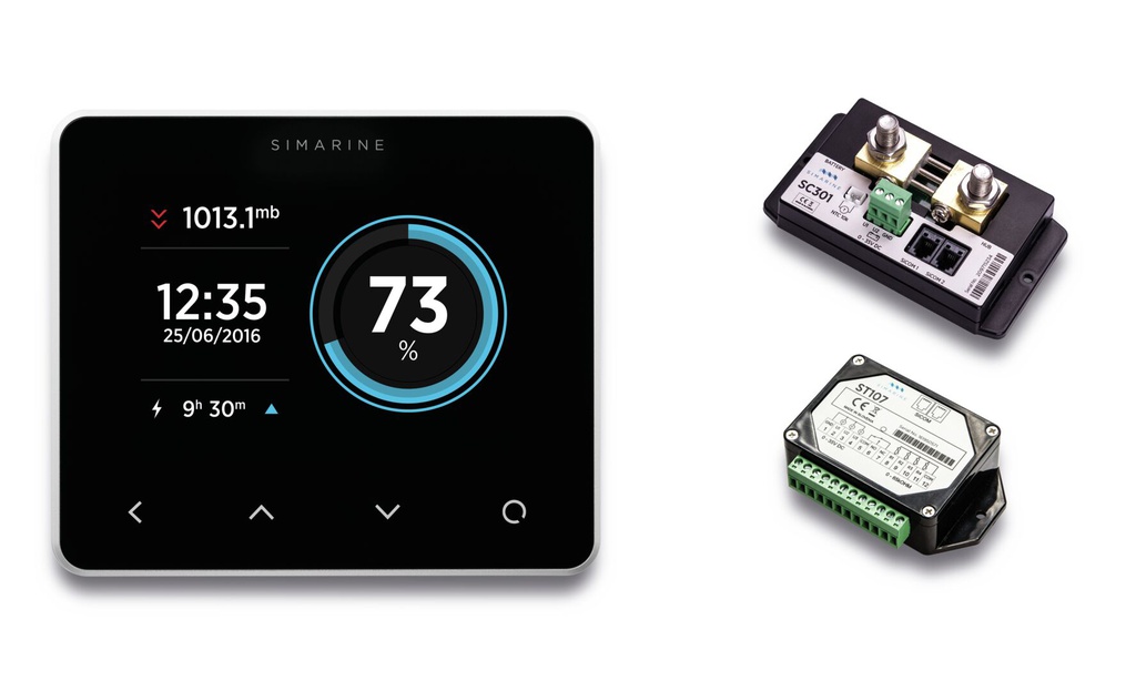 SIMARINE PICO standard paketti. Akkumonitori, 300A shuntti, tankkimoduli.