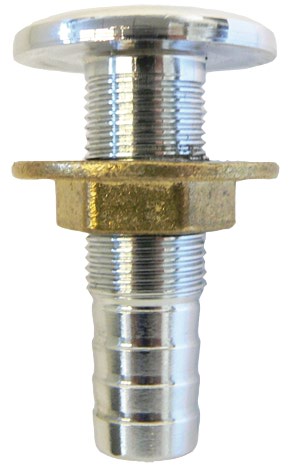 Kromattu messinki läpivienti 1/2 18mm letkukaralla