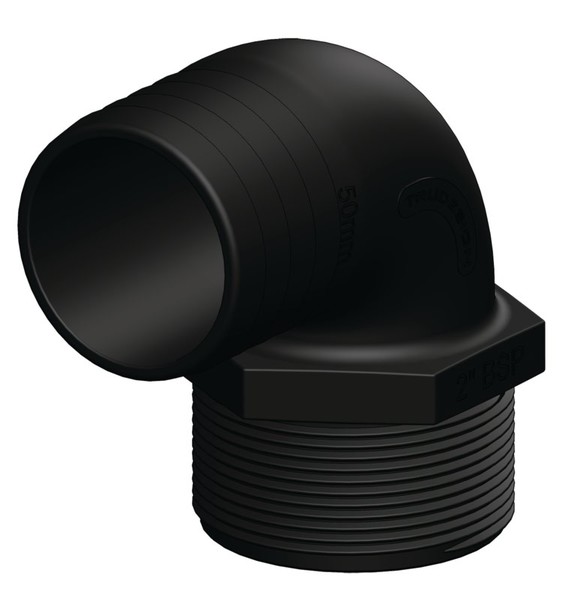 Trudesign letkuliitin 1 1/4" 38 mm 90° BSP ulkokierre komposiitti