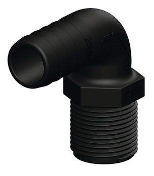 Trudesign letkuliitin 3/4" 19 mm 90° BSP ulkokierre komposiitti