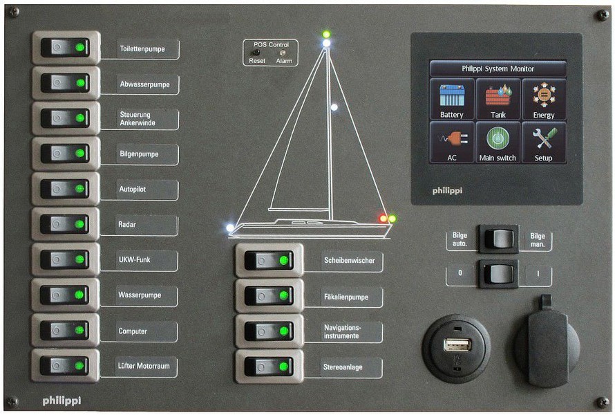Philippi sähkötaulu STV 256 PSM2 system monitorilla