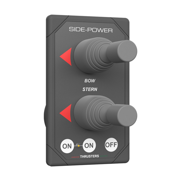 Side-Power tupla joystickpaneeli - 12/24V keula + peräpotkuri  musta