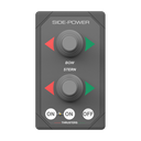 Side-Power Dual joystickpaneeli - 12/24V keula + peräpotkuri harmaa