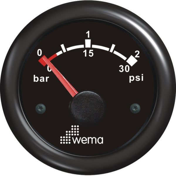 WEMA Painemittari 25 BAR musta 110378