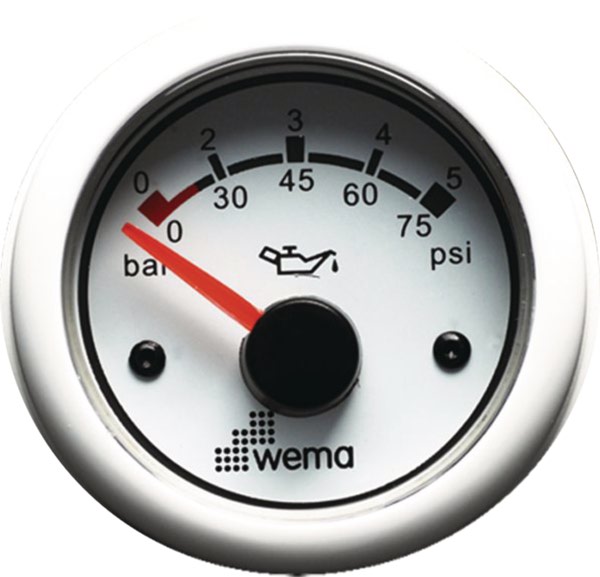 WEMA Painemittari 2 BAR valkoinen