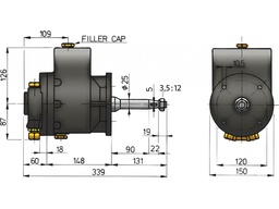 [MTP151B] VETUS Hydrauliohjauspumppu MTP151, sisältää liittimet Ø 18 mm