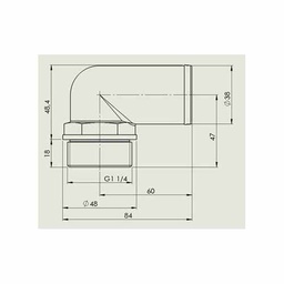 [ILTCON90] VETUS ILTCON90 90° kulmaliitin